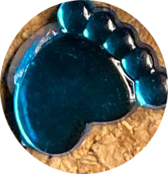 Blauw-witte muisjes met speentje en voetje - jongen