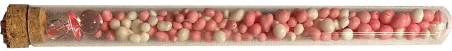 Roze-witte muisjes met speentje en voetje - meisje